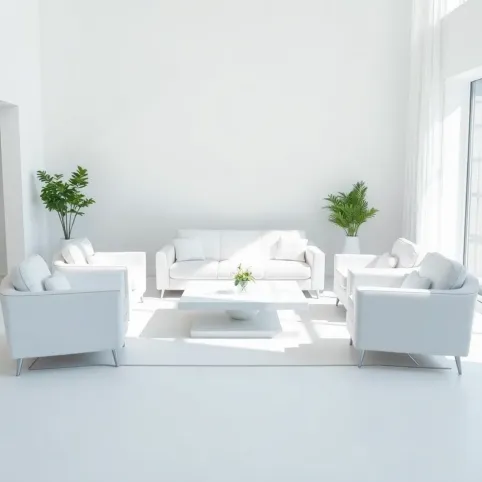 Salon z białymi meblami inspiracje