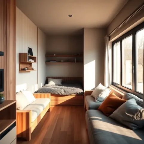 Salon z sypialnią 20m2