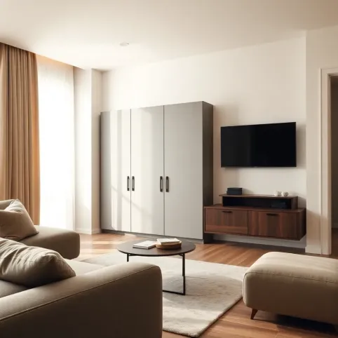 Salon z szafą inspiracje