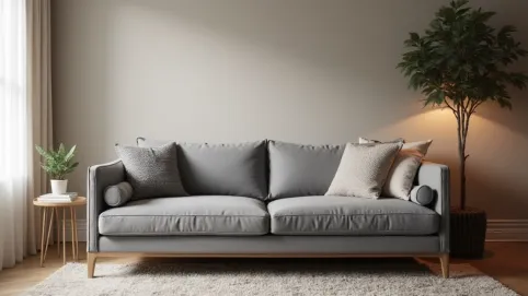 Salon z szarą kanapa inspiracje