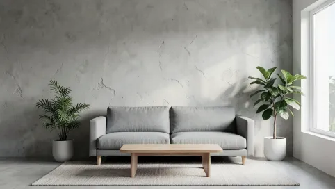 Ściana betonowa w salonie jak zrobić