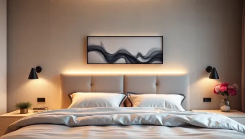 Ściana za łóżkiem w sypialni inspiracje