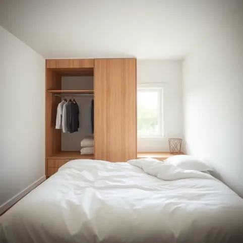 Sypialnia 10m2 z szafą