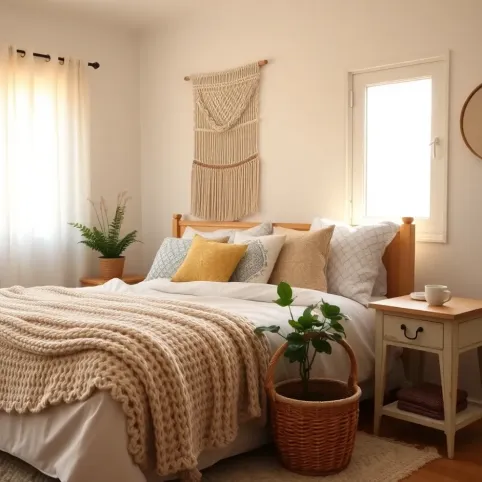 sypialnia inspiracje boho