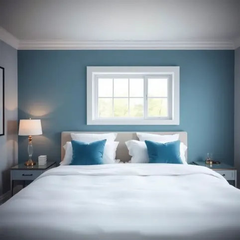 Sypialnia w kolorze niebieskim