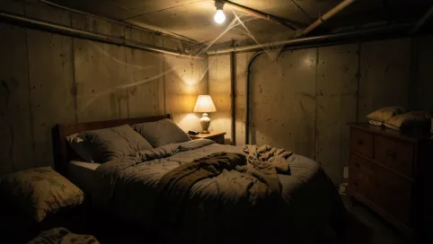 Sypialnia w piwnicy