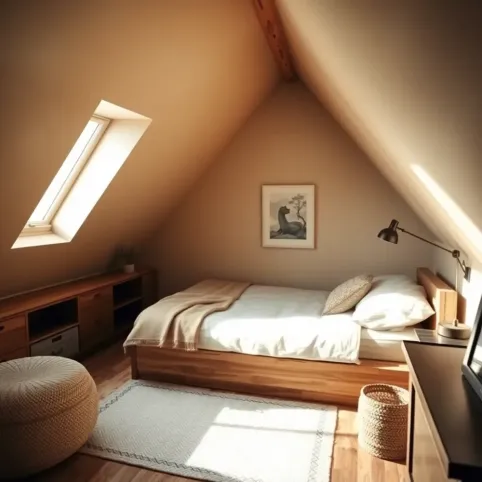 Sypialnia ze skosami inspiracje