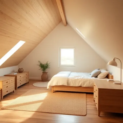 Sypialnia ze skosem inspiracje