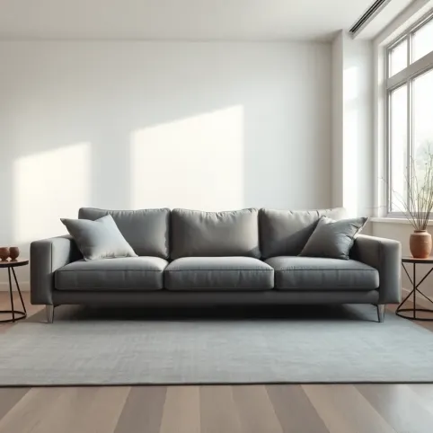 Szarą kanapa w salonie inspiracje