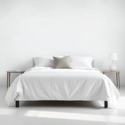 Szare łóżko w sypialni inspiracje