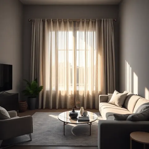 Szary salon jakie zasłony