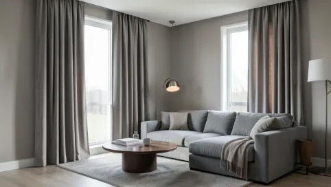 Zasłony do szarego salonu