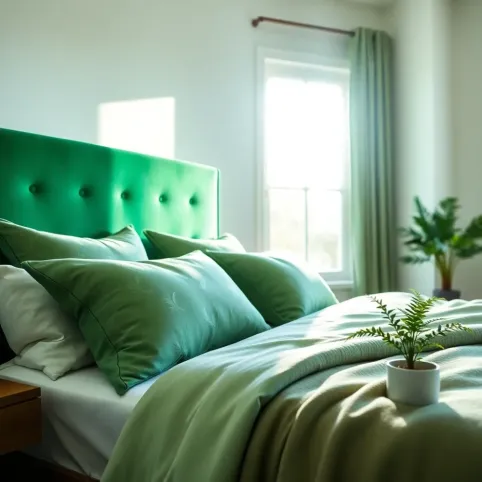 Zielona sypialnia inspiracje