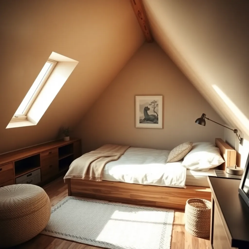 Sypialnia ze skosami inspiracje