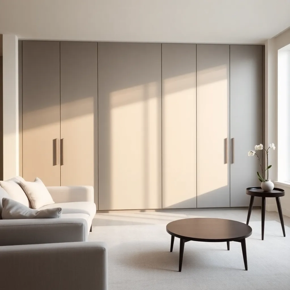 Szafa na całą ścianę w salonie