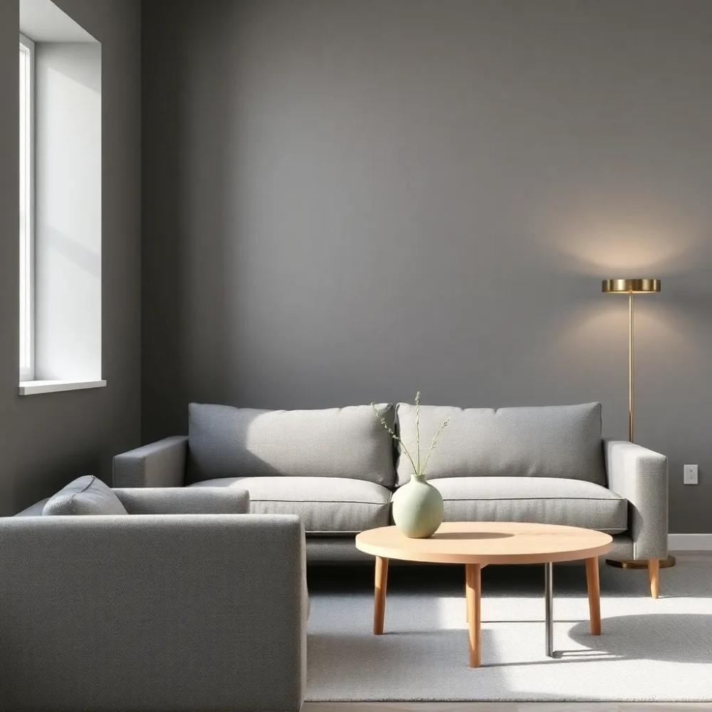 Szare ściany w salonie inspiracje