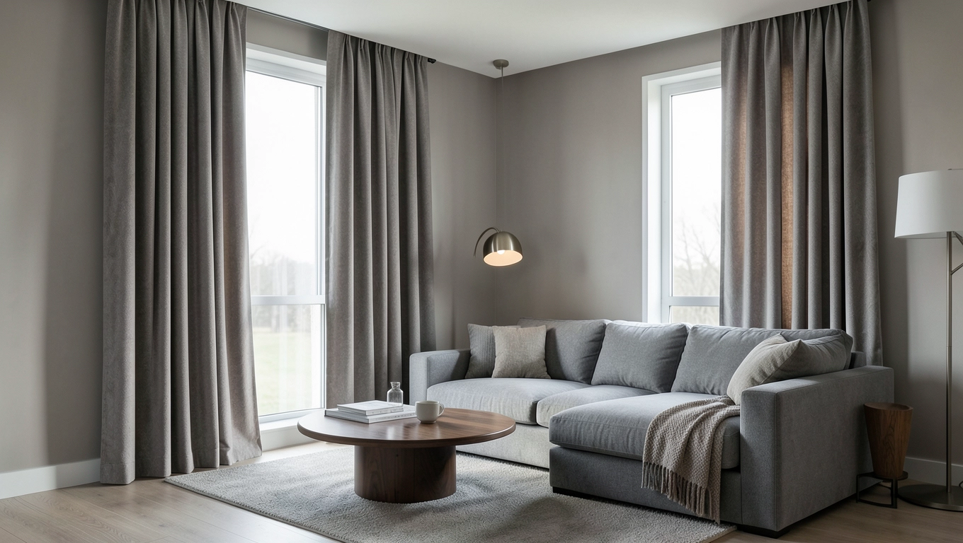 Zasłony do szarego salonu